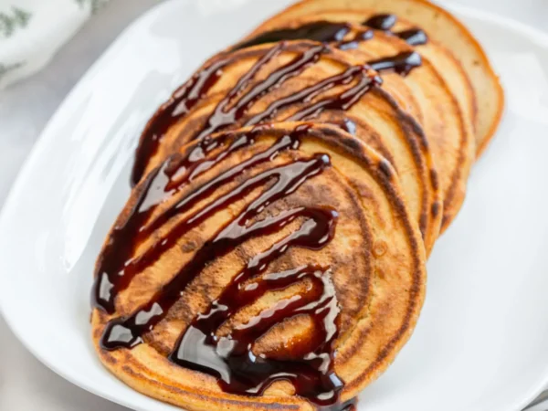 Chocolate Drizzle Pancakes
